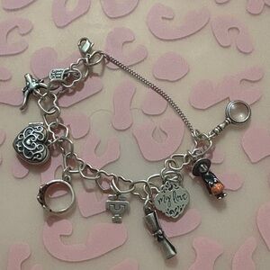 Silver James Avery Charm Bracelet with 8 Charms
